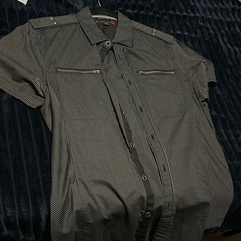 Men's Striped Button-Up Shirt